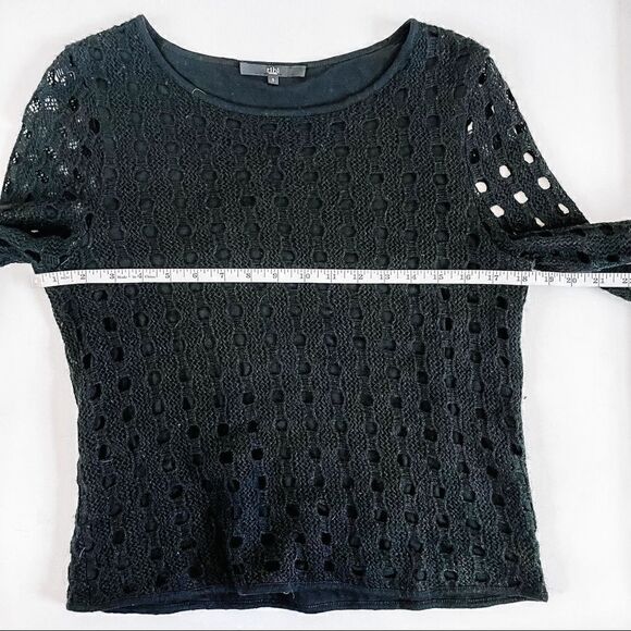 Tibi  Black Crochet Knit Sweater - Picture 6 of 8